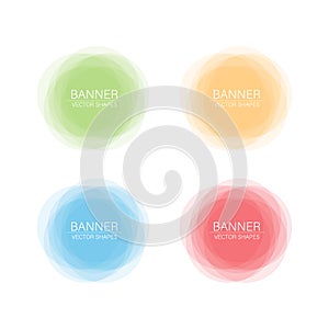 Set of round colorful vector shapes. Abstract vector banners. Vector illustration.